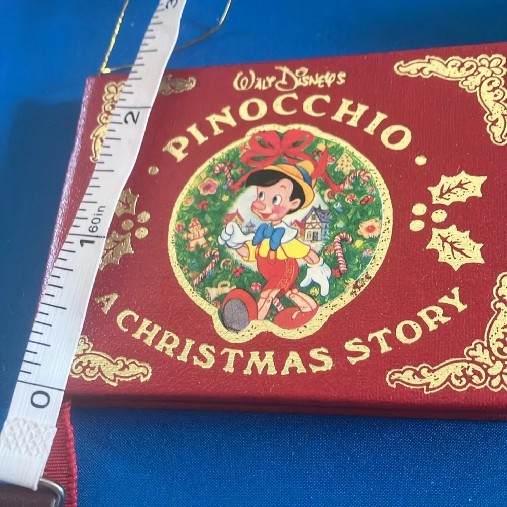 Disney Pinocchio Red and Gold Christmas Set of ornaments